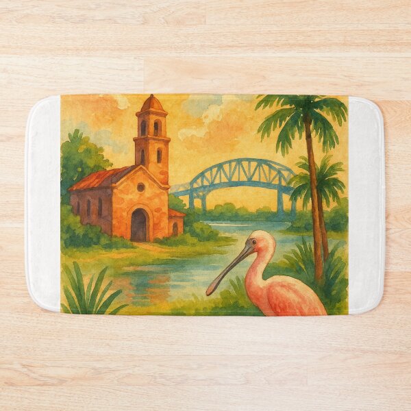 Item preview, Brownsville Texas – Chapel, Spoonbill and River designed and sold by Places On Earth.