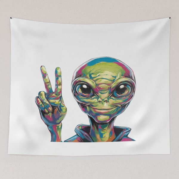 Item preview, Un extraterrestre verde invocando la paz designed and sold by Joseph Hail.