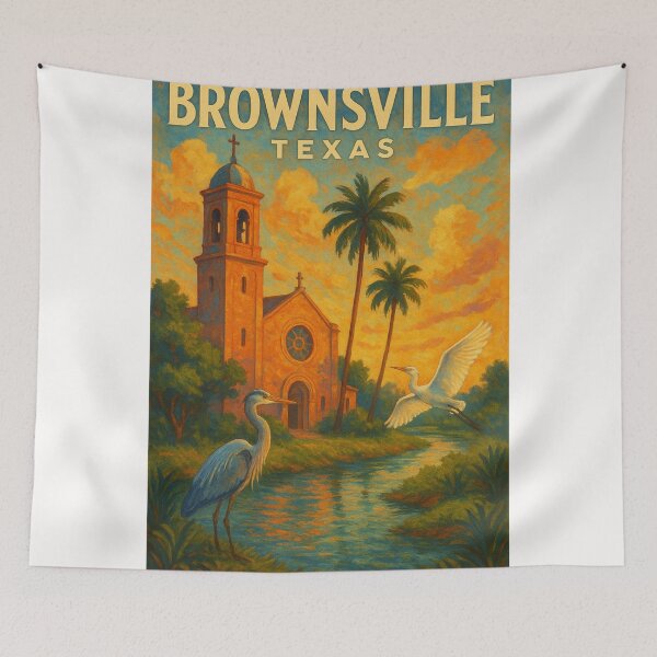 Item preview, Brownsville Texas – Herons at Sunset Chapel designed and sold by Places On Earth.