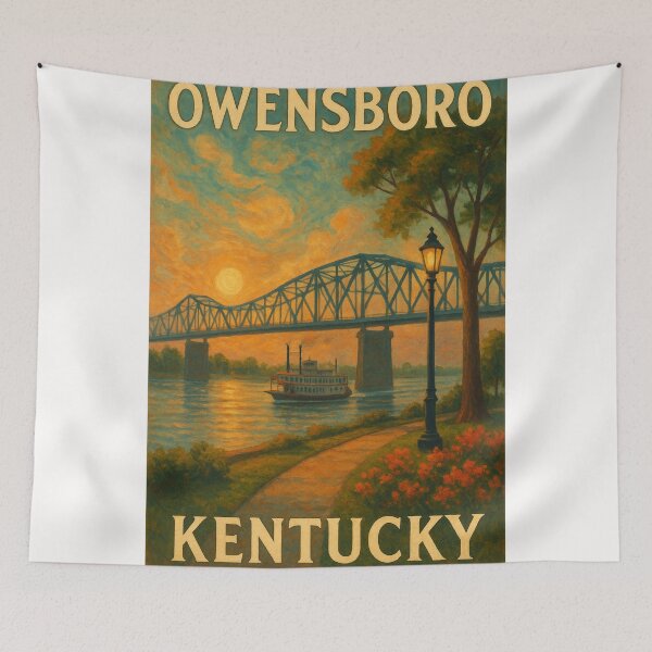 Item preview, Owensboro Kentucky – Steamboat and Sunset Bridge designed and sold by Places On Earth.