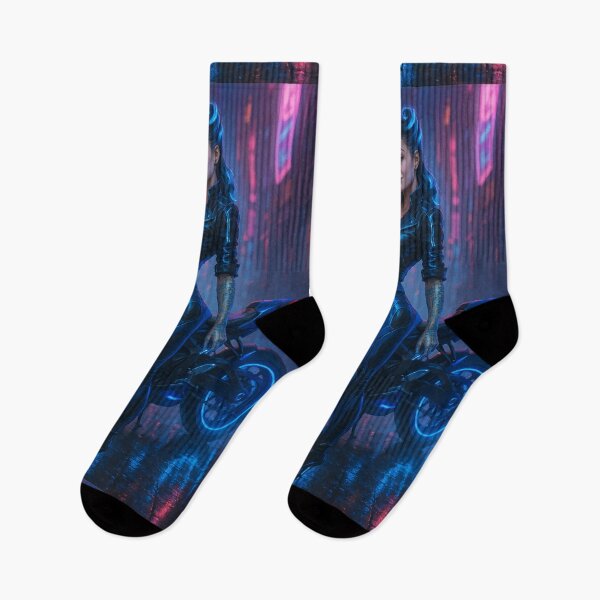 Item preview, Neon Rebel: Retro-Futuristic Femme Fatale designed and sold by AbstractAnom.