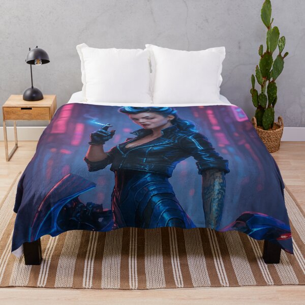 Item preview, Neon Rebel: Retro-Futuristic Femme Fatale designed and sold by AbstractAnom.