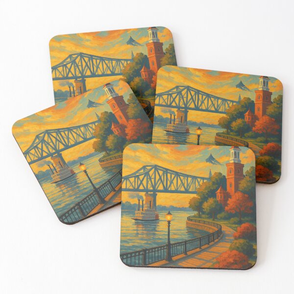 Item preview, Owensboro Riverfront – Tower, Bridge, and Steamboat designed and sold by Places On Earth.