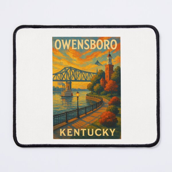 Item preview, Owensboro Riverfront – Tower, Bridge, and Steamboat designed and sold by Places On Earth.