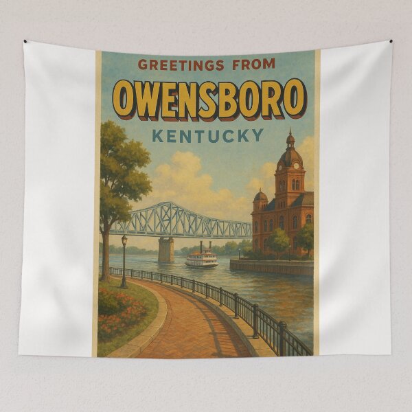 Item preview, Greetings from Owensboro – Historic Riverfront View designed and sold by Places On Earth.