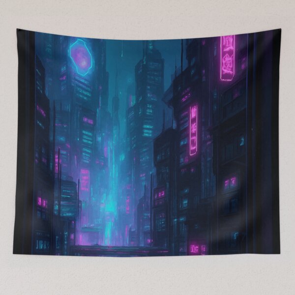 Item preview, Neon Abyss: Cyberpunk City View designed and sold by AbstractAnom.