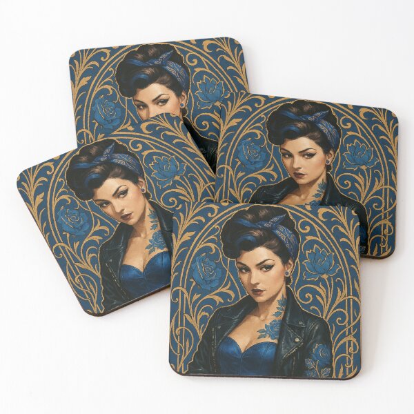 Item preview, Blue Rose Rebellion: Inked Nouveau Muse designed and sold by AbstractAnom.