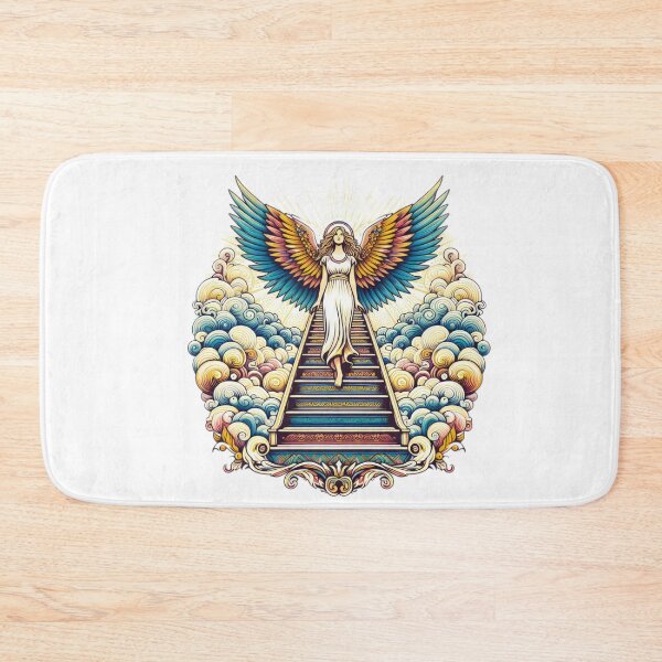 Item preview, Superhero angel woman with angelic wings up the stairs in the sky,Angel,angel art,divine power,Superhero designed and sold by Expressions-Sel.