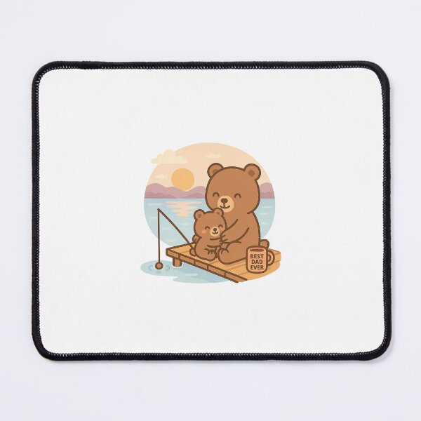Item preview, Bear Dad and Cub Fishing at Sunset designed and sold by Daniel-DL.