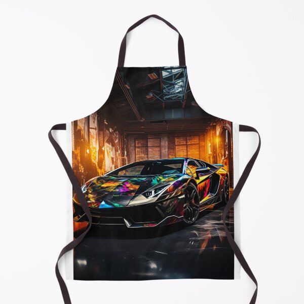 Item preview, Supercar With Colorful Abstract Wrap In Urban Garage designed and sold by RevUpDesign.