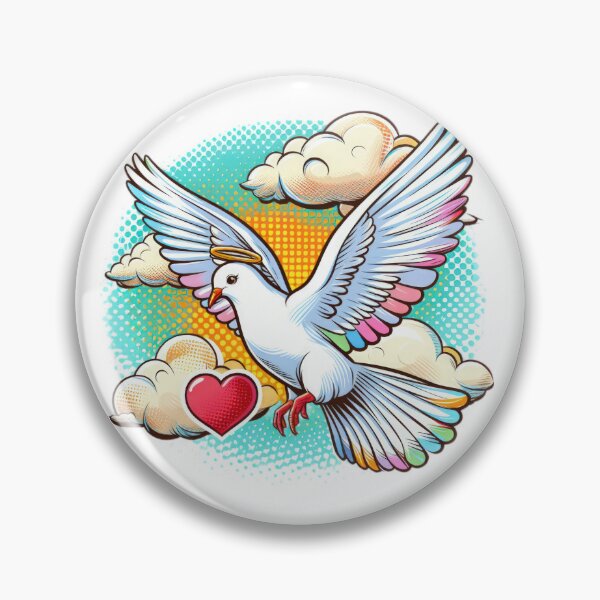 Item preview, Superhero angel white dove with clouds and heart in the sky,Angel,angel art,divine power,Superhero designed and sold by Expressions-Sel.