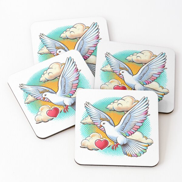 Item preview, Superhero angel white dove with clouds and heart in the sky,Angel,angel art,divine power,Superhero designed and sold by Expressions-Sel.