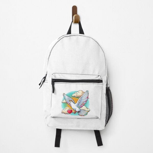 Item preview, Superhero angel white dove with clouds and heart in the sky,Angel,angel art,divine power,Superhero designed and sold by Expressions-Sel.