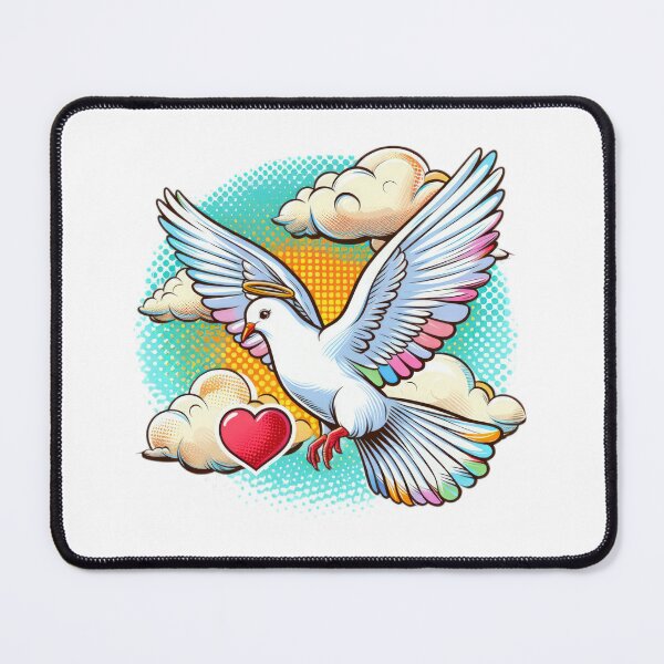 Item preview, Superhero angel white dove with clouds and heart in the sky,Angel,angel art,divine power,Superhero designed and sold by Expressions-Sel.