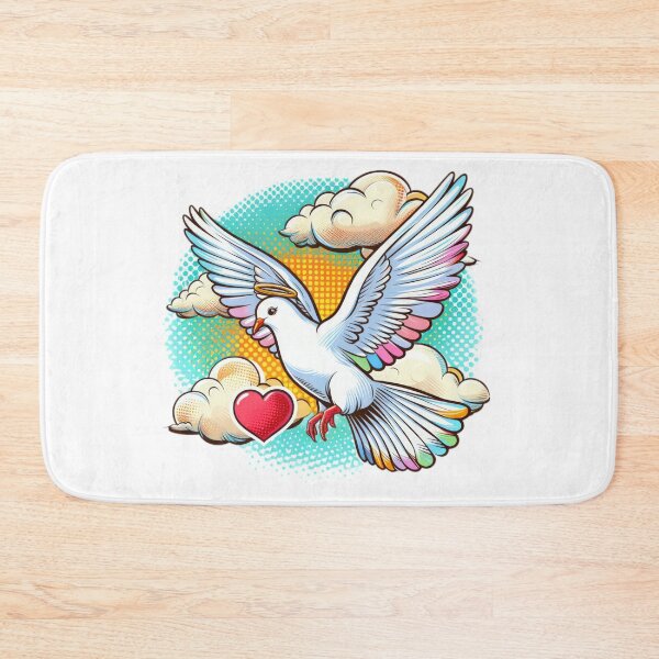 Item preview, Superhero angel white dove with clouds and heart in the sky,Angel,angel art,divine power,Superhero designed and sold by Expressions-Sel.
