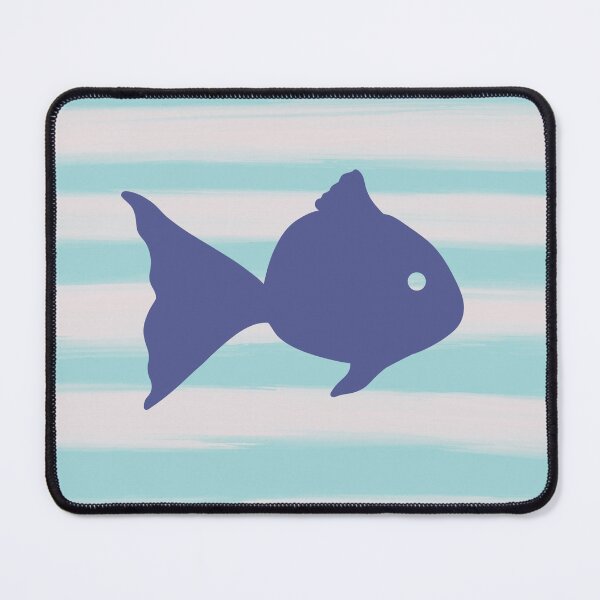 Item preview, Blue fish on pastel stripes designed and sold by CrocoDi.