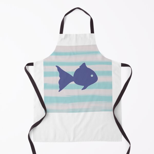 Item preview, Blue fish on pastel stripes designed and sold by CrocoDi.
