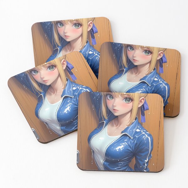 Item preview, Saber Fate Stay Night Blue Jacket Bold Gaze Anime Girl Athletic Vibe designed and sold by mildaclairmo.