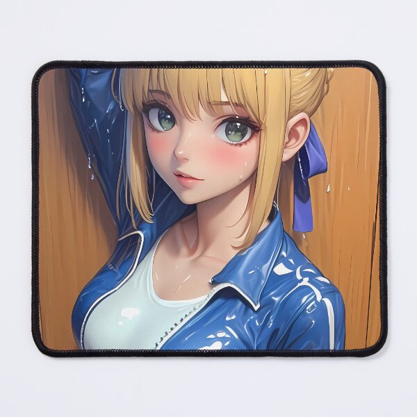 Item preview, Saber Fate Stay Night Blue Jacket Bold Gaze Anime Girl Athletic Vibe designed and sold by mildaclairmo.