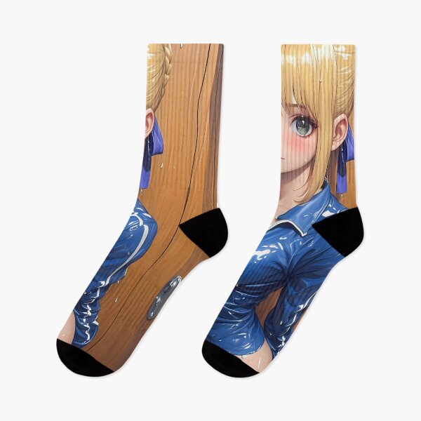 Item preview, Saber Fate Stay Night Blue Jacket Bold Gaze Anime Girl Athletic Vibe designed and sold by mildaclairmo.