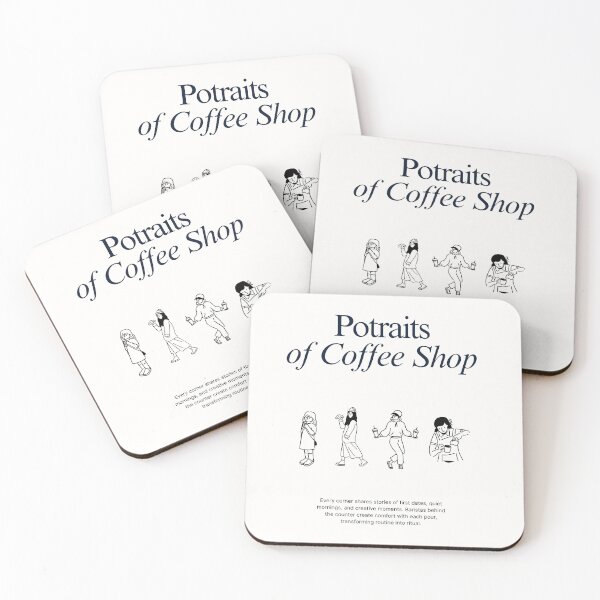 Item preview, Café Portraits: Minimalist Black & White Scene designed and sold by SmolSummer.Homie.
