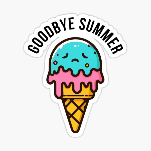 Item preview, Goodbye Summer – Melting Ice Cream Cone with Sad Face designed and sold by Anitastic.