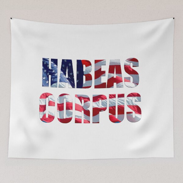 Item preview, The legal term “Habeas Corpus” with an overlay of the American flag.  designed and sold by funkyworm.