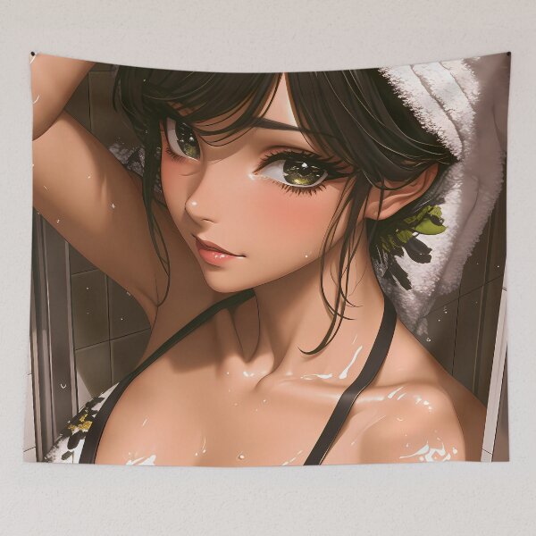 Item preview, Anchovy Girls und Panzer Wet Beauty Anime Girl Leaf Bikini Scene designed and sold by bolleykoldl.