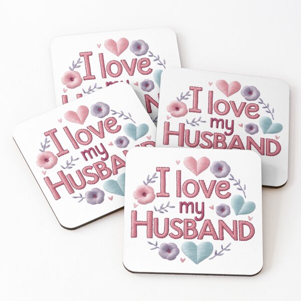Item preview, I Love My Husband Embroidery Design Cute Romantic Heart  Floral Pattern designed and sold by ArtDesignTp.