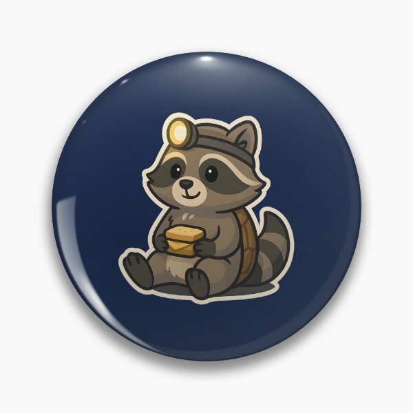 Item preview, Raccoon with headlamp and snack designed and sold by LeapFrogShop.
