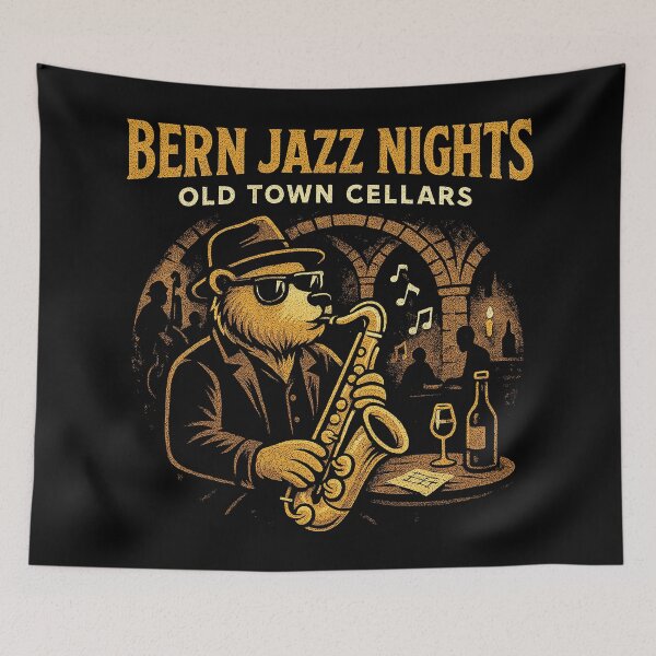 Item preview, Bern Jazz Nights Old Town Cellars Bear Saxophonist designed and sold by zzz888.