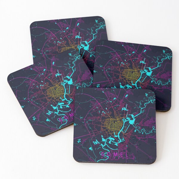 Item preview, Gomel City Map Belarus - Neon designed and sold by deMAP.
