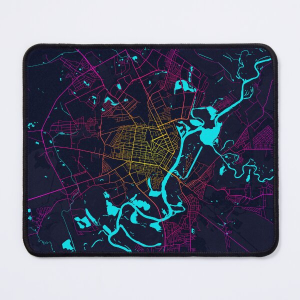 Item preview, Gomel City Map Belarus - Neon designed and sold by deMAP.