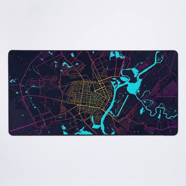 Item preview, Gomel City Map Belarus - Neon designed and sold by deMAP.