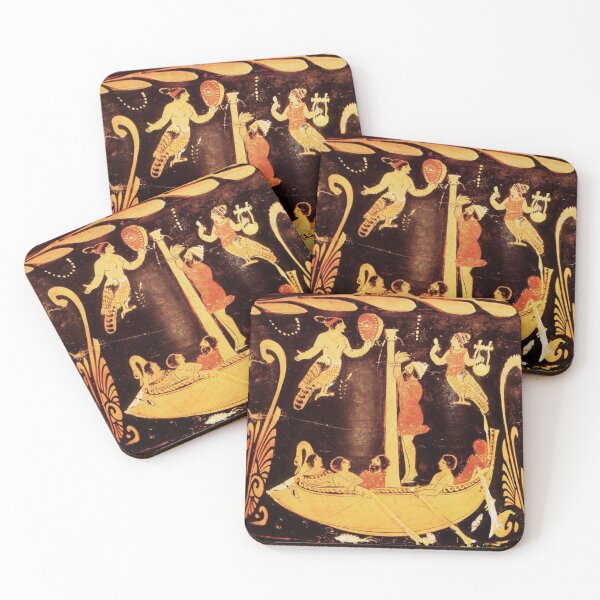 Item preview, Ancient Greek Mythology Figure – Classic Pottery Art Style - Odysseus and the Siren Song designed and sold by VintageManiac.