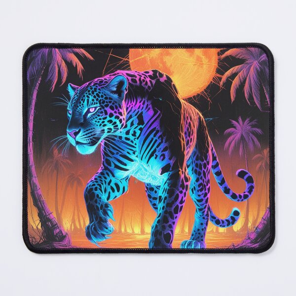 Item preview, Glitching Cyber Jaguar in the Depths of the Wasteland designed and sold by Blueangelgal.