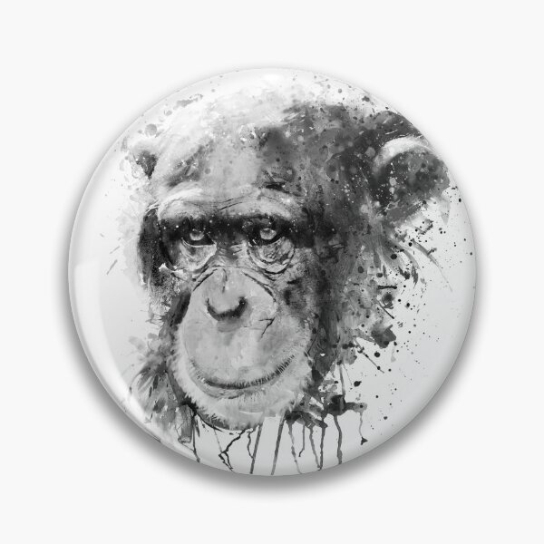 Item preview, Chimpanzee Portrait – Black & White designed and sold by caracatita75.