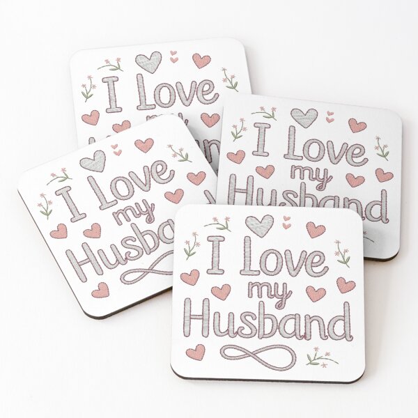 Item preview, I Love My Husband Romantic Embroidered Design with Hearts designed and sold by ArtDesignTp.