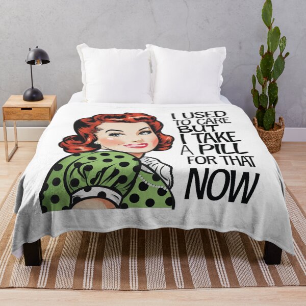 Item preview, I used to care, medicated, mental health, sassy, funnyfits70, Humor, Funny, retro, vintages, funny quotes, animal humor, designed and sold by FunnyFits70.