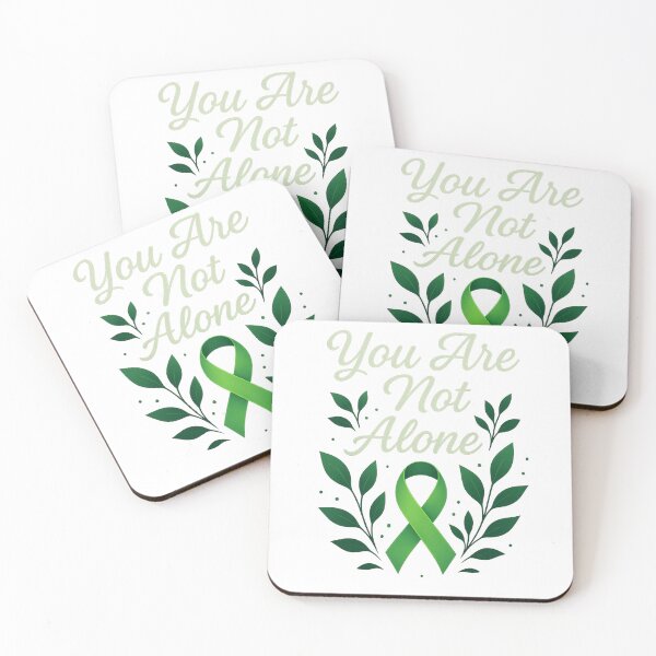 Item preview, You Are Not Alone – Green Ribbon Awareness Art designed and sold by VIBE CRAFT STUDIO.