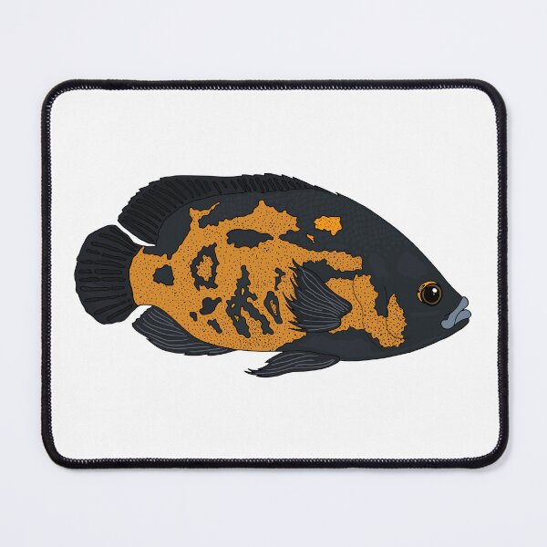 Item preview, Grey and Orange Oscar Fish "Astronotus ocellatus" designed and sold by MorgaineMadeIt.