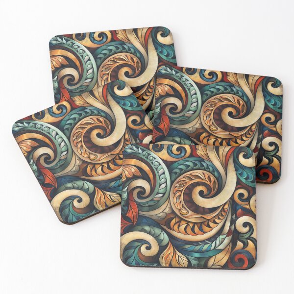 Item preview, New Zealand Māori Paua Pattern Koru Design 410 designed and sold by GrinGalore.