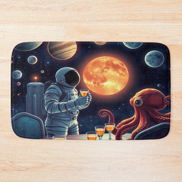 Item preview, Intergalactic Tea Party Chaos – An astronaut invites bizarre creatures to a surreal, floating tea party designed and sold by FotoworldEdel.