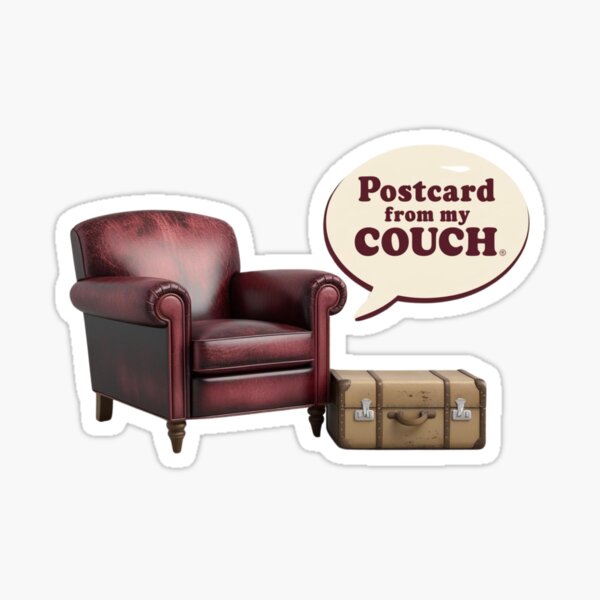 Item preview, Postcard from My Couch – Ironic design for couch potatoes designed and sold by StormArte.