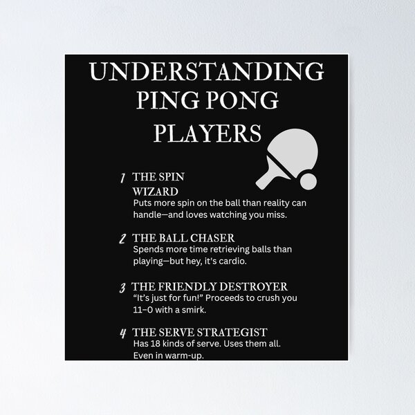 Item preview, Understanding Ping Pong Players – Funny Quotes for Table Tennis Addicts – Black designed and sold by PsyFlow35.
