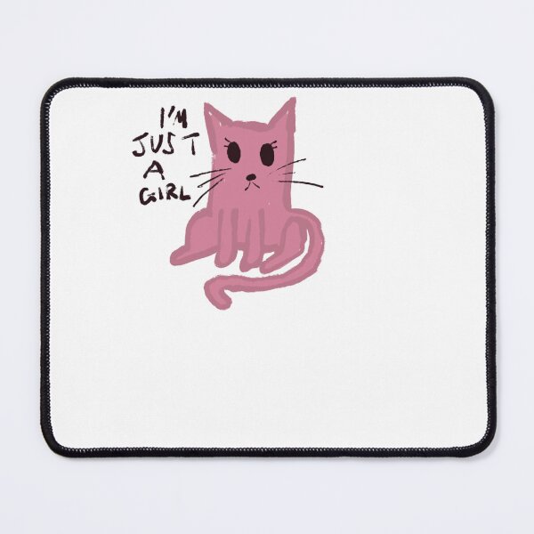 Item preview, Pink ‘I’m just a girl’ cat designed and sold by Scribble Catz.