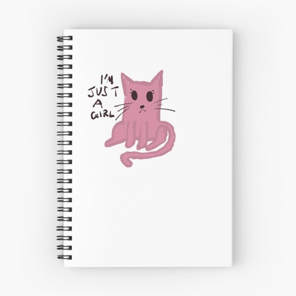 Item preview, Pink ‘I’m just a girl’ cat designed and sold by Scribble Catz.
