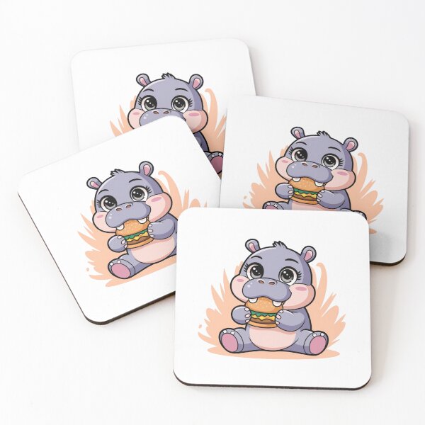 Item preview, hippo eating burger designed and sold by Eternalski.