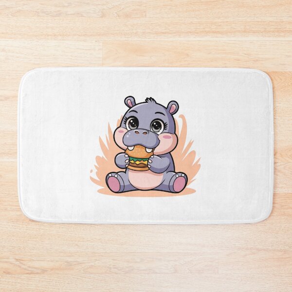 Item preview, hippo eating burger designed and sold by Eternalski.