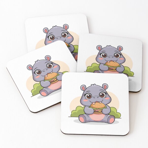Item preview, hippo eating burger designed and sold by Eternalski.